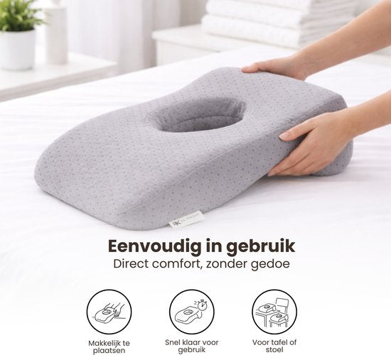 Gezichtskussen voor Massage - Grijs - 36 cm x 25 x 11 cm - Massage Kussen - Massagekussen voor Kind en Volwassenen - Hoofdsteun Massagetafel
