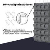 Schoenenkast Hangend - Schoenenzak 24 vakken - Opbergen van Schoenen aan Deur - Schoenenzak licht grijs - Oplossing voor rondslingerende schoenen - Hoogwaardige Schoenenkast