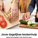 Chefino Tafelmessen Set 6 Stuks – Gekartelde Messen RVS – Steakmessen – Broodmesjes – Tomatenmessen – Vaatwasserbestendig – Zwart