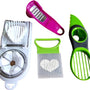 Sasemy® - Tools voor in de keuken - Set van 4 - #5 - Championsnijder, Keuken Gadget - Fruitsnijer - Keuken Accessoires - Kitchen Tools - Knoflook-en of gember rasp - Avocadosnijder - Citrussnijder - Sinterklaas cadeau - Kerst cadeau - Campinghulp