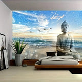 Sasemy® Strand Boeddha wandkleed - Wanddecoratie - Slaapkamer decoratie - Woonkamer decoratie - Kantoor decoratie
