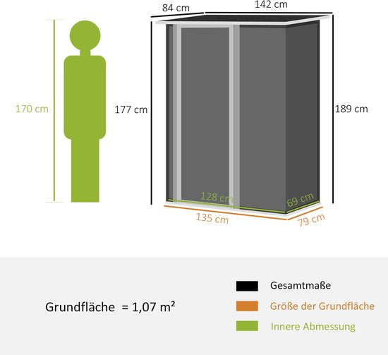 Stalen Gereedschapsschuur Tuinkast / Balkonkast