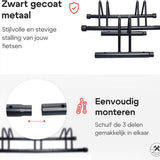 4toolz stabiel stalen fietsenrek voor drie fietsen - Zwart