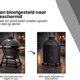 BBQ Hoes Waterafstotend en Rond - Zwart - 21 tot 25 inch - Ø98x115cm - Universeel - Geschikt voor Kamado, Big Green Egg en Grill Guru