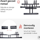4toolz stabiel stalen fietsenrek voor drie fietsen - Zwart