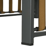 Tuinset, 3-delig, inclusief zitkussen, houtdecor, roestvrij metalen frame, Grijs