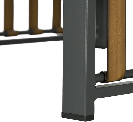 Tuinset, 3-delig, inclusief zitkussen, houtdecor, roestvrij metalen frame, Grijs