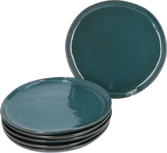 Serviesset Jade Groen - 6 persoons 18-delig - Reactive Glazing Aardewerk
