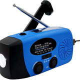 NovaWare Noodradio Solar Opwindbaar - Powerbank Zonneenergie met 5000mAh - FM-AM - Noodpakket - Draagbare Radio – Batterij - Blauw
