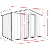 Spacemaker Gereedschapsschuur Metaal - 182x247x197 cm -Grijs