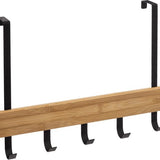 Deurkapstok 5 haken voor deur metaal 40x2x29 cm - Zwart