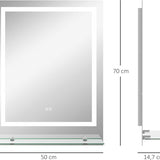 Badkamerspiegel 50x70 cm met Verlichting en Planchet