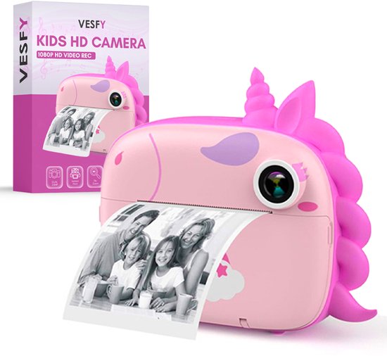 Vesfy Kindercamera met printer - 1080P HD - 32GB - USB Oplaadbaar - 3 tot 14 jaar