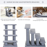 4goodz Huisdierentrap Katten- en Hondentrap 4 treden 63,5x43x60cm Grijs