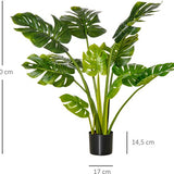 Kunstplant Monstera 110cm - 11 Bladeren en zwarte Pot