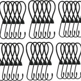 Snelbinders - 24 stuks - Zwart - Snelbinders met Haak - Spanrubbers - Tentspanner - Spinhaak