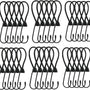 Snelbinders - 24 stuks - Zwart - Snelbinders met Haak - Spanrubbers - Tentspanner - Spinhaak