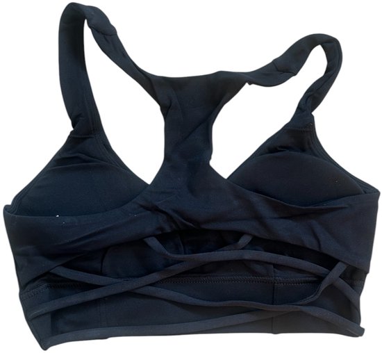 SparkNine Style Sport-BH - met gekruiste rugbandjes - M - zwart - zacht - ademend - stijlvol