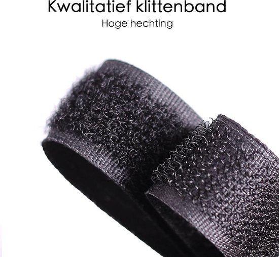 Klittenband - Extra Breed - 1 Meter - 10 cm Breed - Zwart
