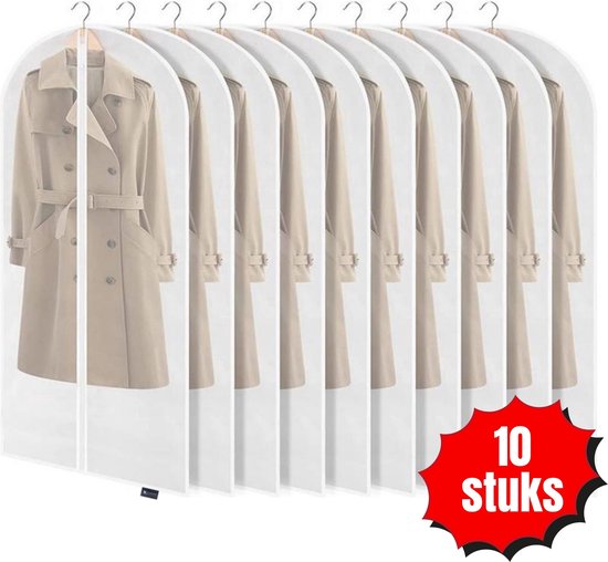Kledinghoes - 10 stuks - 160x40 - Wit - Kledinghoezen - Kledinghoes Wit - Trouwjurkhoes - Kostumhoes