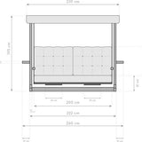 Vadi Concept - Luna Deluxe 2600A Schommelbank ( iroko hout )