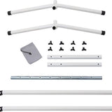 Stevige Hangmatstandaard - Wit - Staal - Afmeting: 280-340x105cm - 150kg draadvermogen