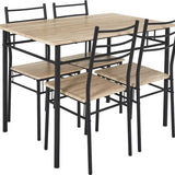 Eettafel-set Loka met 4 stoelen 110x76x70cm - Bruin/Zwart