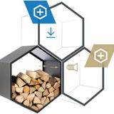 Westmann HaardHout Brandhoutrek WMLG789 - Houtopslag binnen - Zwart