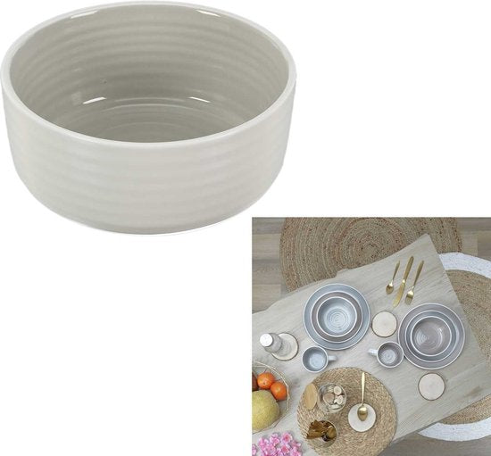 6 persoons 18-delig servies Aardewerk Bi-Color