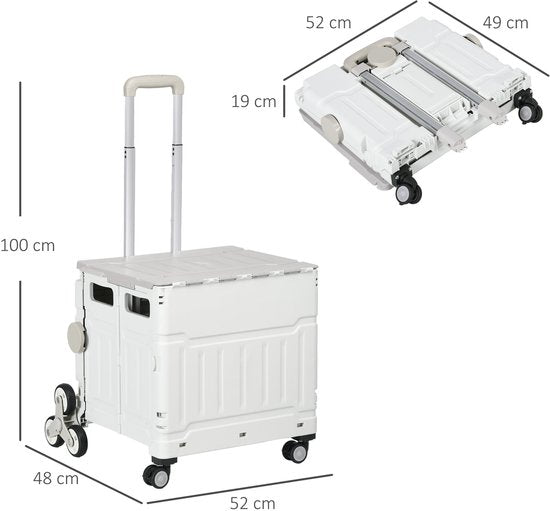 Winkelwagen Vouwkrat Trapklimmer Opvouwbaar max. 65 Kg Belastbaar