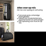 Kledinghoes met Hanger – Opvouwbare Kleding Organizer – Kleding Opbergzak met Rits & Venster – Kleding Transporthoes – Geschikt voor Verhuizen & Reizen – 127 x 60 x 25 cm – Zwart