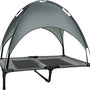 Hondenligbed met dak verhoogd hondenstretcher - ademende stof - Medium