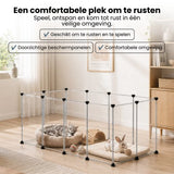 Kattenren voor Binnen - 204 x 102 x 71 cm - Konijnenren - Puppyren - Knaagdierenren - Ren voor Kitten en Puppy - Verstelbaar - Op Maat te Maken