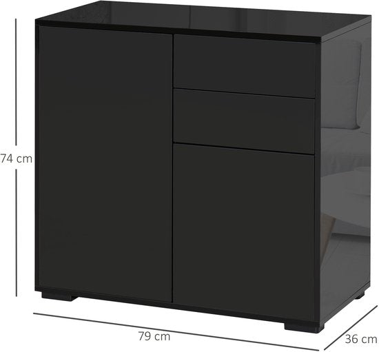 4goodz Ladenkast Buffetkast met 2 Laden 40x105x76 cm - Zwart