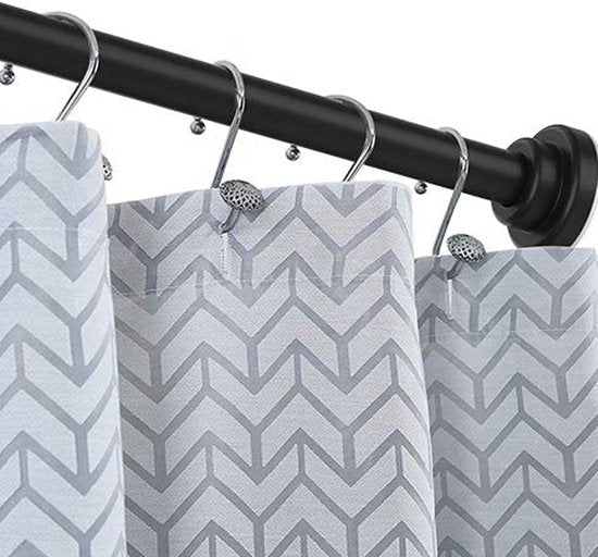Douchestang Uitschuifbaar - Zwart - 66 cm tot 99 cm - Universeel - Douchestang zonder Boren - Douchestang Verstelbaar - Douchegordijnstang - Gordijnstang