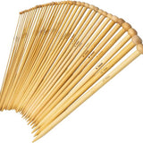 Breinaalden Set Bamboe 36 Stuks - 18 Verschillende Maten - 35 cm Lang - 2 tot 10 mm Dikte - Ergonomische Breinaald - Kwalitatief Hoogwaardig Bamboe