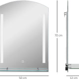 Badkamerspiegel 50x70 cm met Verlichting en Planchet