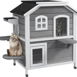 Houten Kattenhuis 78x55x91 cm Waterdicht