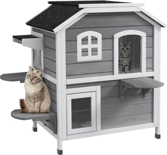 Houten Kattenhuis 78x55x91 cm Waterdicht