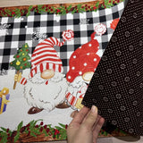 Kerst Deurmat - Deurmat kerstmannen - Linnen Kerstmat - Wit - Zwart - Deurmat - Vloermat - Antislip - Droogloopmat - Decoratieve Deurmat - Merry Christmas Deurmat - Deurmat Voor Binnen en Buiten - 59,5x40 CM