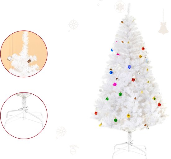Witte Kunstkerstboom Kant-en-Klaar met decoratie - Wit