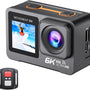 NovaWare Action Camera 6k - 50MP - Vlog Camera - Onderwater Camera - Actie Camera - Waterdicht tot 30M - Ultra 4K met 60FPS - Beeldstabilisatie EIS - IMX sensor