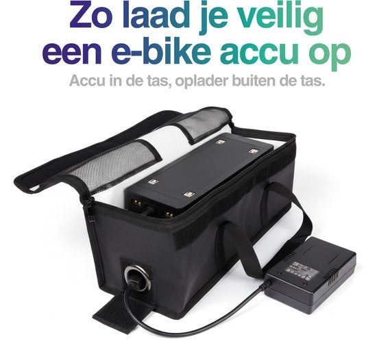 Goods&Co Accutas Ebike Brandveilig - Twee stuks - Elektrische Fiets Accu Tas - Beschermhoes E-bike - 49 × 15 × 15 cm - Brandwerende Zak Fietsaccu - Hittebestendige Lipo Bag voor E Bike - Brandzak - Brandveiligheid– Accuhoes – Saver Hoes - Zwart