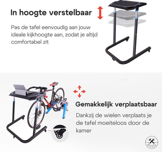4toolz® Fietstrainer Tafel - Laptop tafel voor fietstrainer - Stabureau In hoogte verstelbaar