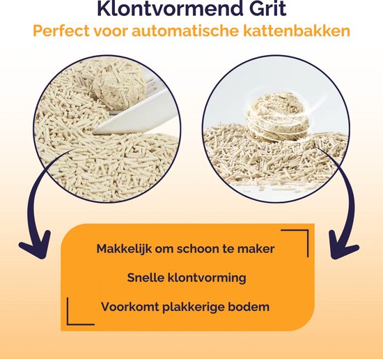 Viervoeter - Kattenbakvulling - 9L- Automatische kattenbakgrind- Klontvormend - 100% Natuurlijk