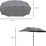 4goodz Duo-parasol 460x270 - brede XL parasol - Donkergrijs