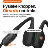 REBØNE® Urban Bone Conduction Headphone – Sport Oortjes Draadloos – Open Ear Hardloop Oordopjes – Bluetooth – 8 uur speeltijd – IPX6 – Zwart
