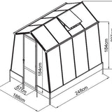 Westmann Aurora 68 - TuinKas met fundering - Antraciet 248x188 cm