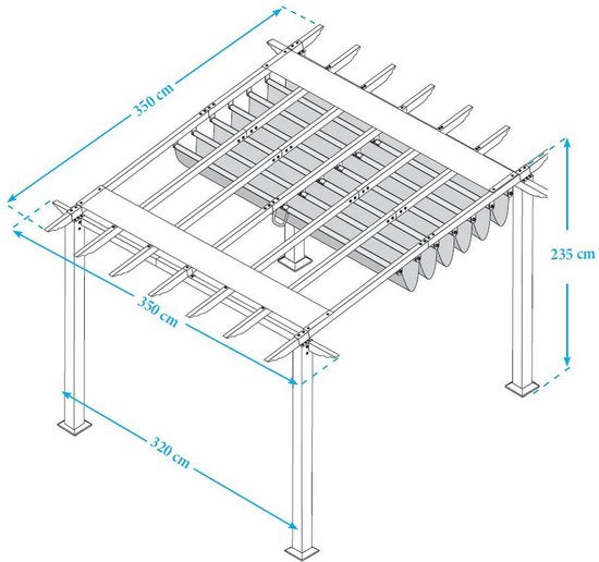 Paragon Outdoor - ST02003 - Paviljoen - Pergola - Partytent - 235 x 350 x 350 cm
