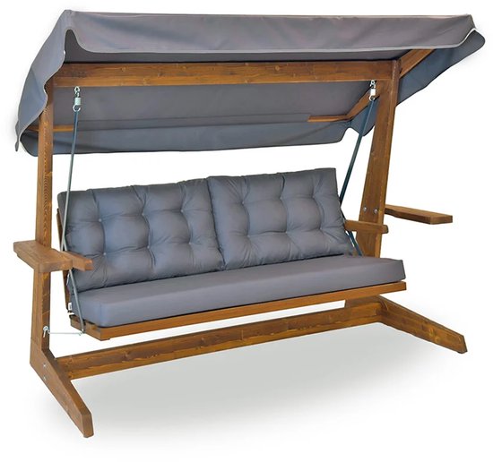 Westmann Viva 2400 Houten 3-zits Hollywood Schommelbank - Grijs